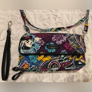 Vera Bradley Disney Mickey Paisley Celebration  RFID Crossbody Wallet Wristlet